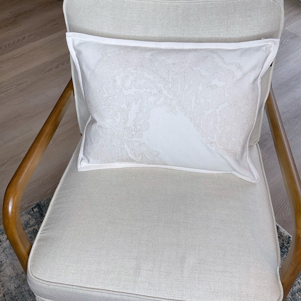Lauren Ralph Lauren Allie Embroidery Cream 15x20 Feather‎ Pillow NWT $170